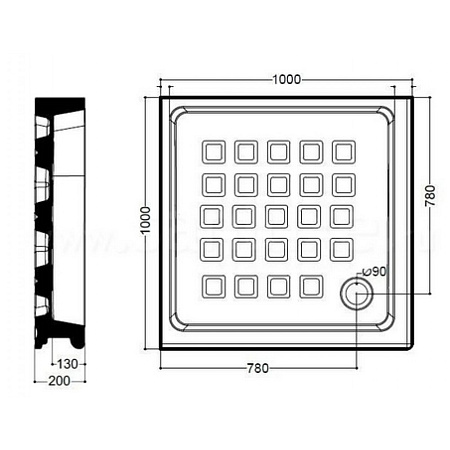Поддон Kerasan Retro 134001 100х100 белый