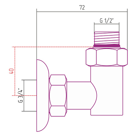 Угол переходной Стилье 03002-1234 хром