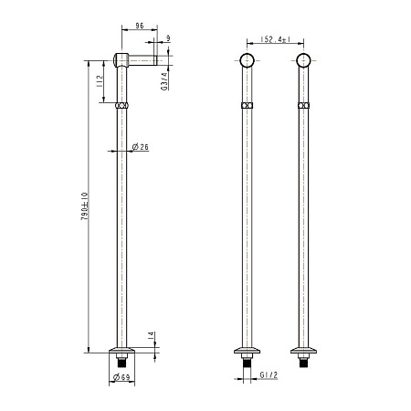 Держатели для напольного смеcителя Boheme Imperiale 602 золото