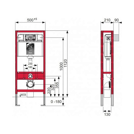 Система инсталляции для унитазов Tece TECEprofil 9300093