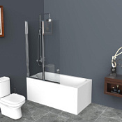 Шторка на ванну BelBagno Uno UNO-V-2-110/150-C-Cr прозрачное стекло