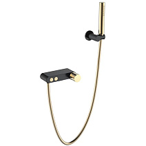 Смеситель Boheme Stick 123-BG для ванны, ручка Diamond, черный/золото