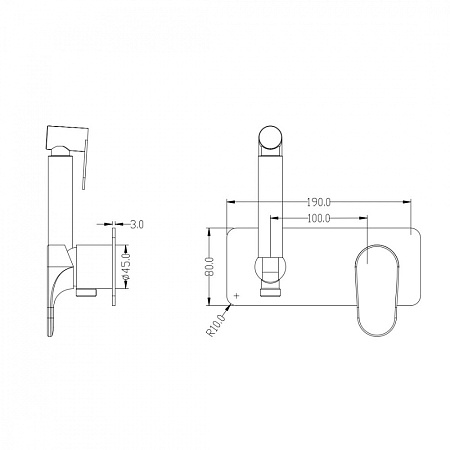 Гигиенический душ со смесителем Boheme Spectre 457-B черный