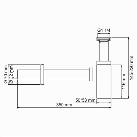 Сифон WasserKRAFT A169 для раковины черный