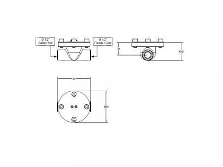 Cкрытая монтажная часть Gessi 33629.031 для напольного смесителя, хром