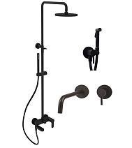 Душевой комплект Paffoni Light KITZCOL632NO006 черный матовый