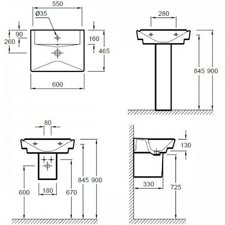 Раковина Jacob Delafon Reve E4802-00 60х46,5 см