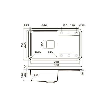 Кухонная мойка Omoikiri Tasogare 86-BL 86х51 черный