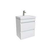 Тумба с раковиной IDDIS Zodiac ZOD5CB0i95K 50 подвесной, с ящиками, белый