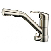 Смеситель Zorg Sanitary ZR 400 KF-12 NICKEL для кухонной мойки, никель