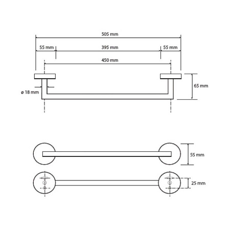 Полотенцедержатель Bemeta Amber 155204022 45 медное золото матовое