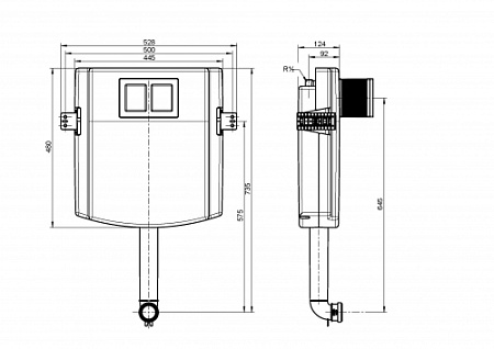 Смывной бачок скрытого монтажа Villeroy & Boch ViConnect 92248300