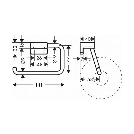 Держатель туалетной бумаги Hansgrohe AddStoris 41771000 без крышки, хром