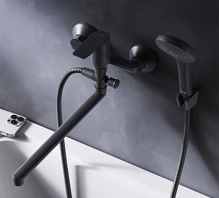 Смеситель Am.Pm GEM F90A90122 для ванны с душем черный