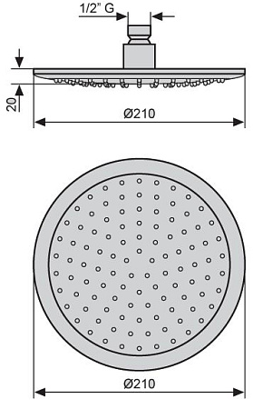 Верхний душ Emmevi C06660/CR хром
