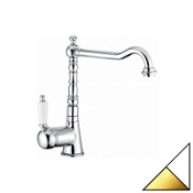 Смеситель Emmevi Laguna 40517BO для кухонной мойки, белый/золото