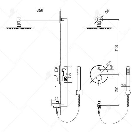 Душевой комплект RGW Shower Panels 21140852-01 хром