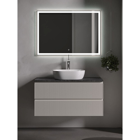 Тумба с раковиной и столешницей Sancos Snob R 100 SNR100CE+TT100A1X Beige Soft/Black Sky