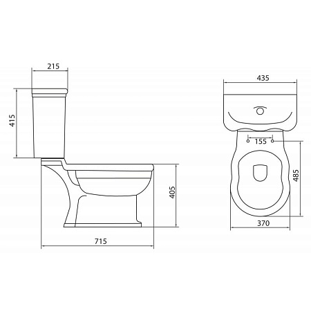 Унитаз-компакт BelBagno Boheme BB115CPS вертикальный выпуск