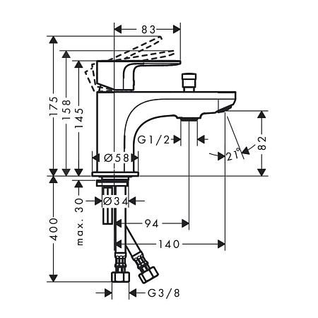 Смеситель Hansgrohe Rebris S 72436000 для ванны, хром