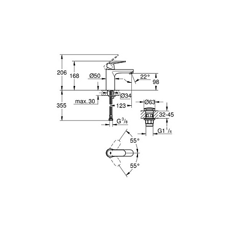 Смеситель Grohe Eurosmart Cosmopolitan 23926000 для раковины