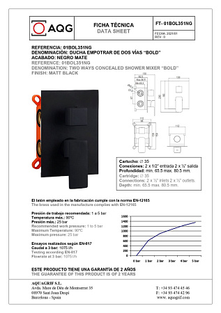 Душевой комплект AQG Bold 19BOLEC21705 черный матовый
