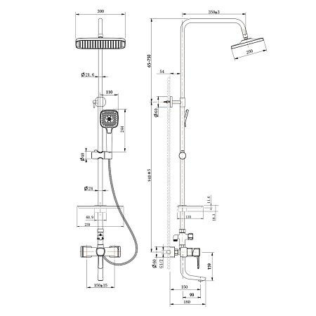Смеситель Lemark Evitta LM0562C для ванны с душем, хром