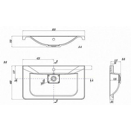 Мебельная раковина Aquaton Шерилл 1A71443KSH010 85