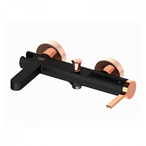 Смеситель GPD Gildo MBB165-S-R для ванны с душем черный/розовое золото