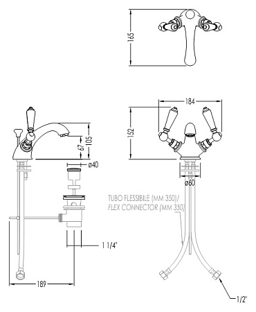 Смеситель Devon&Devon Dandy MARF54CR для раковины