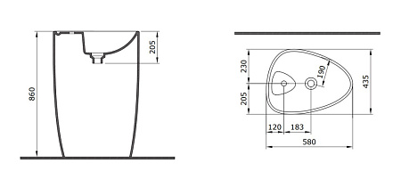 Раковина напольная Allen Brau Infinity 4.21015.20 белый