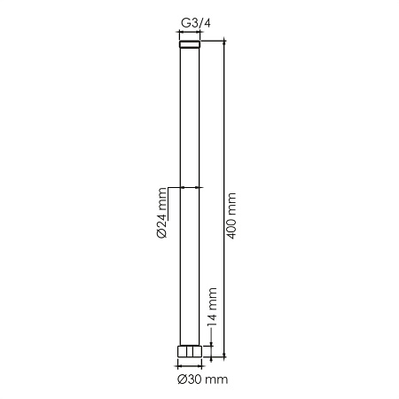 Удлинитель WasserKRAFT A230 для душевой стойки, белый