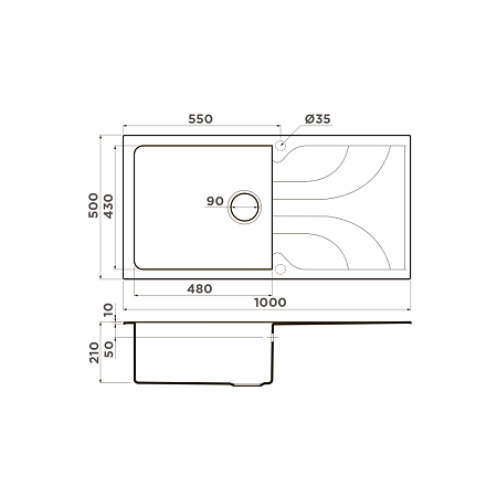 Кухонная мойка Omoikiri Yasugata 100-PL 50x100x21 платина