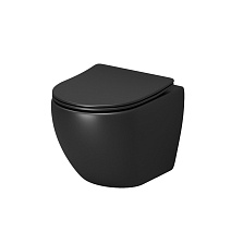 Унитаз подвесной Grossman Color GR-4455BMS с тонкой крышкой, черный матовый