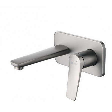 Смеситель Lemark Bronx LM3726GM для раковины, встраиваемый, графит