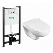 Комплект Roca Victoria Pack 893105010 унитаз подвесной + инсталляция + сиденье Комплект Roca Victoria Pack 893105010 унитаз подвесной + инсталляция + сиденье
