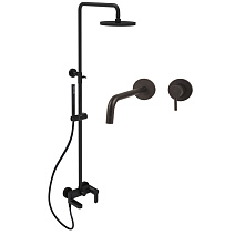 Душевой комплект Paffoni Light KITCOL632NO007 черный матовый