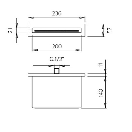 Верхний душ Palazzani 9926L210 каскадный, хром