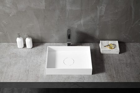 Раковина накладная ABBER Stein AS2621 белый матовый