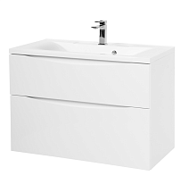 Тумба с раковиной BelBagno Marino MARINO-H60-800-2C-SO-BL-P + BB800/450-LV-MR-AST 80 bianco lucido Тумба с раковиной BelBagno Marino MARINO-H60-800-2C-SO-BL-P + BB800/450-LV-MR-AST 80 bianco lucido