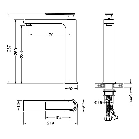 Смеситель для раковины Timo Anni 2711/03F черный