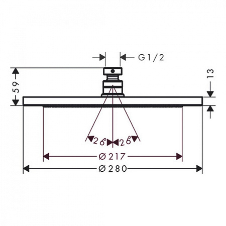 Верхний душ Hansgrohe Croma 26220140 шлифованная бронза