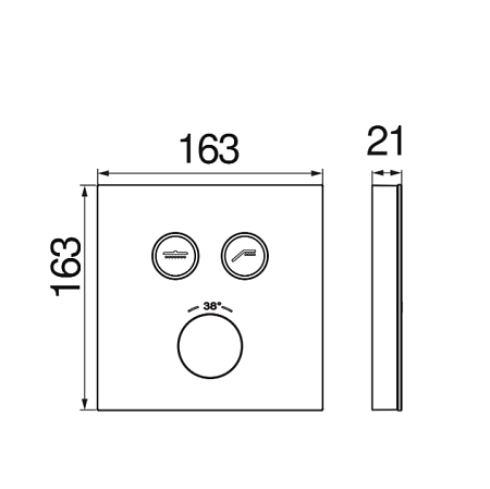 Термостат Nobili WE00202/EWCR для душа, хром/белый