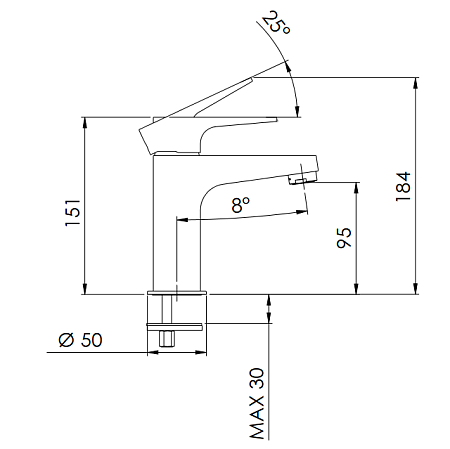 Смеситель Remer Winner W12 для раковины, хром