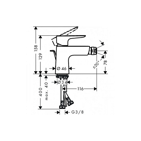 Смеситель Hansgrohe Talis E 71720990 для биде, полированное золото