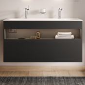 Тумба с раковиной Keuco Stageline 32882970100 120 с подсветкой, вулканит