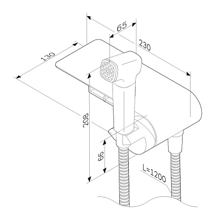 Гигиенический душ со смесителем Am.Pm Func F0H8F922 черный