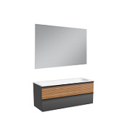 Мебель для ванной Sancos Delta DL120GR один смеситель, дуб красный/графит