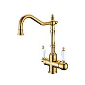 Смеситель Boheme Tradizionale oro 112 для кухонной мойки, с краном для питьевой воды, золото