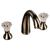 Смеситель Boheme Camelia 297-Camelia для раковины, на 3 отверстия, золото